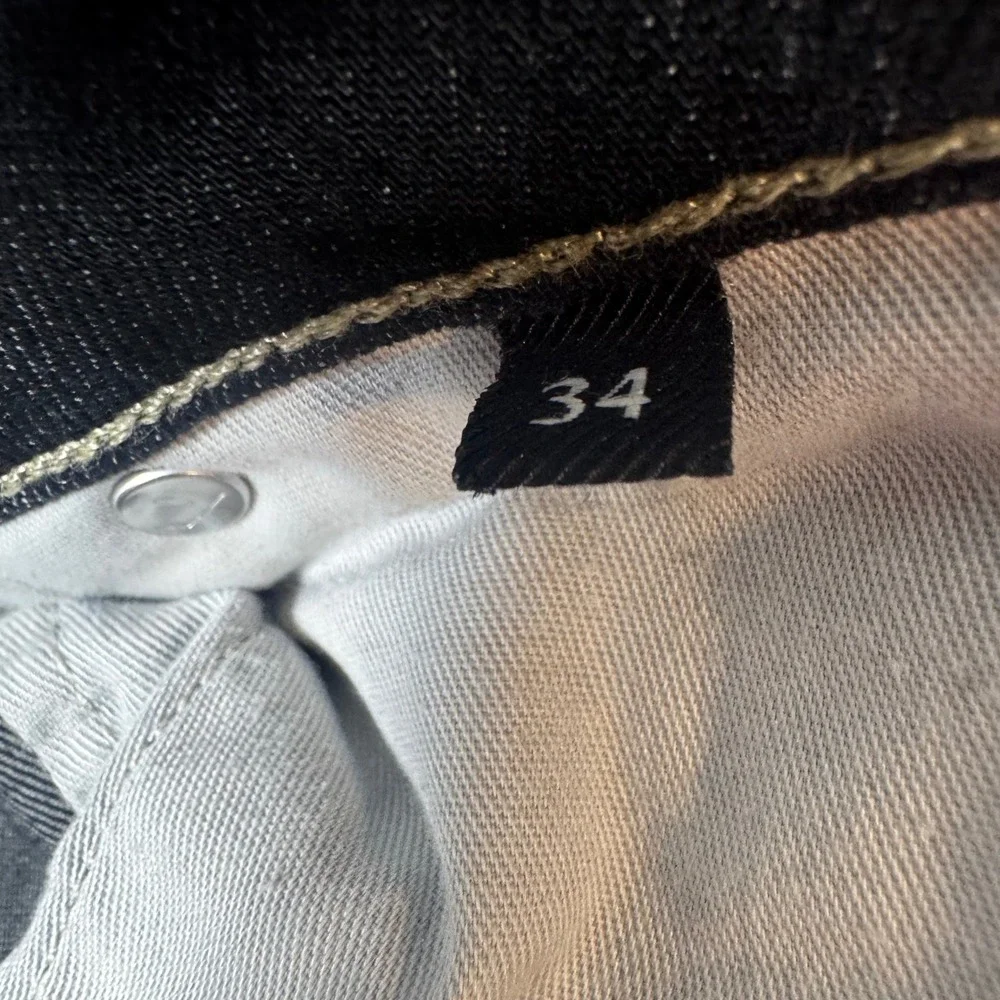 7 For All Mankind Adrien Slim Fit Jeans Mens 34 Black Japanese Fabric Denim